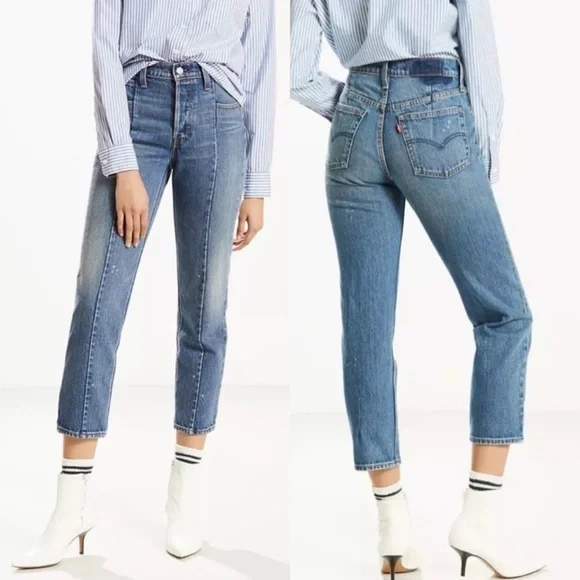 Levi's Altered Straight Mid Rise Button Fly Blue Jeans Size 27